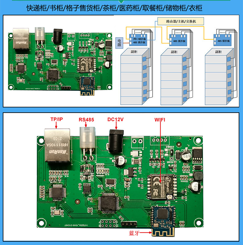 無屏快遞儲物售貨智能柜4G藍(lán)牙WIFI網(wǎng)口TP/IP主控板物聯(lián)工業(yè)控制板定制開發(fā)