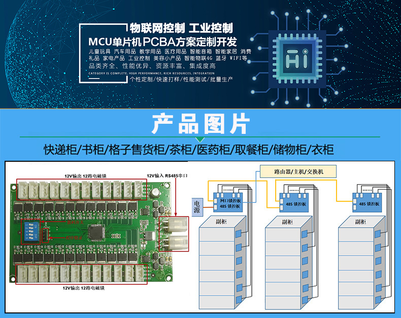 智能電子柜24路鎖控板現(xiàn)貨供應(yīng)格子柜軟件管理系統(tǒng)開發(fā)小程序定制快遞寄存外賣取餐手機(jī)充電柜電磁鎖控制板